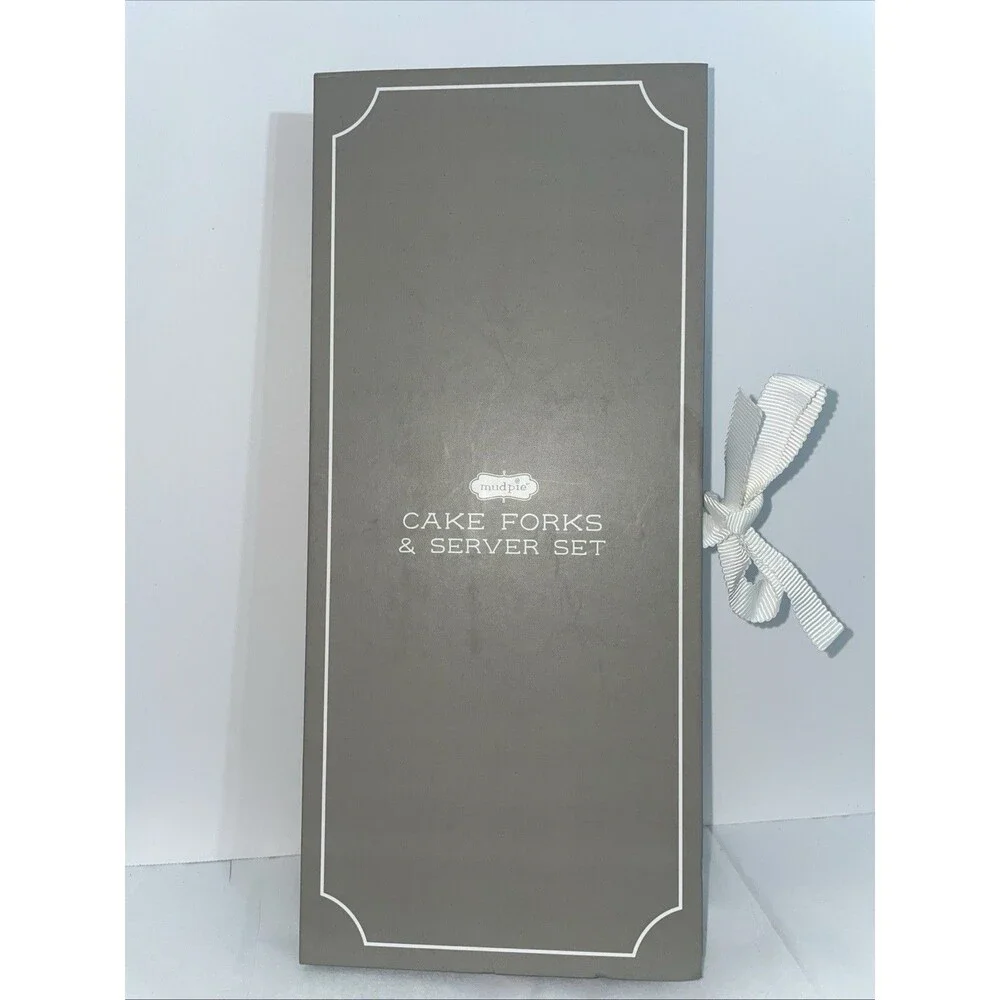 Mud Pie Silver Cake Server Set Mr & Mrs We Tied The Knot New in Box